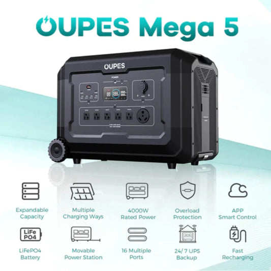 Oupes Mega 5 Portable Power Station 5040Wh 4000W S5 New - MEGA-5-S5