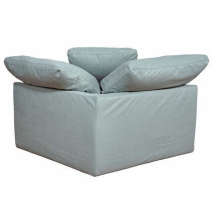Sunset Trading Cloud Puff 4 Piece 132" Wide Slipcovered Modular Sectional Sofa with Ottoman - SU-1458-43-1C-2A-1O