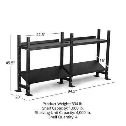 Titan fitness Elite Series Extension Unit Mass Storage System with Adjustable Shelves - 401958