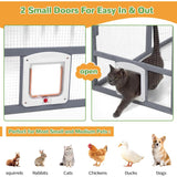 COZIWOW Large Catio Outdoor Cat Enclosure w/Cover, Window, 53.5 sq ft, Orange - 410538