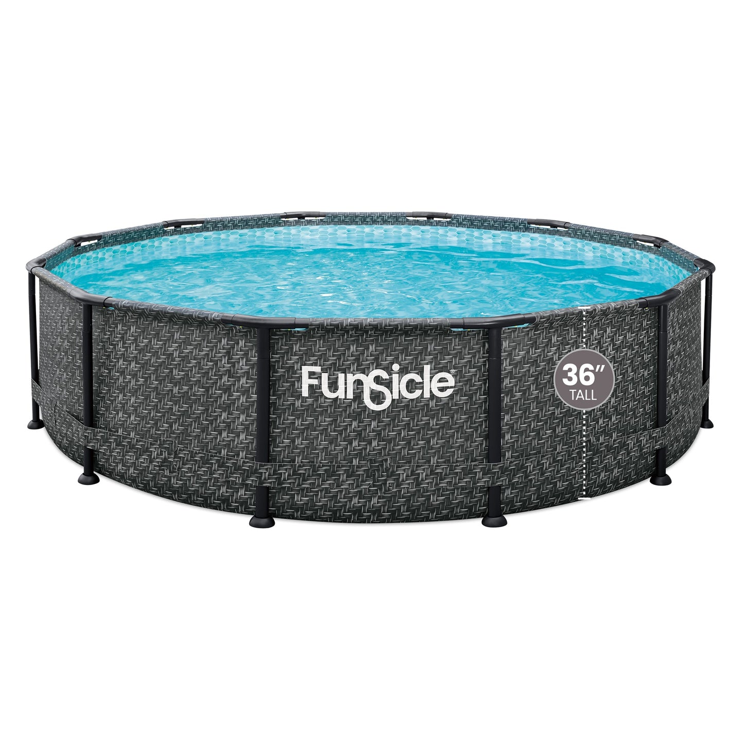 Bestway 12' x 36" Oasis Designer Round Above Ground Pool, Dark Herringbone - 409515