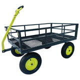 Yard Tuff Jumbo Wagon Steel Mesh Deck Utility Outdoor Yard Cart, 34 x 52 Inch - 409709