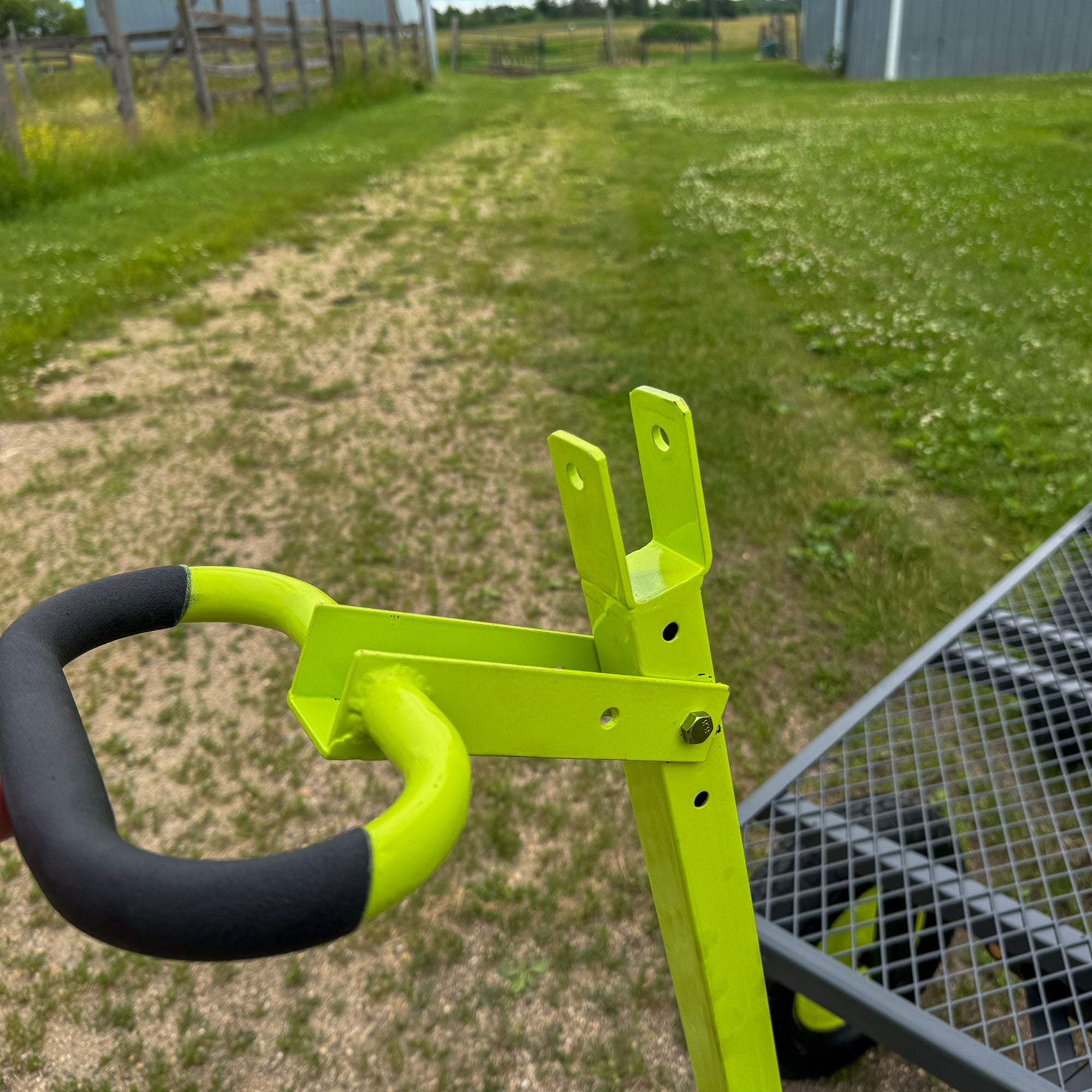 Yard Tuff Jumbo Wagon Steel Mesh Deck Utility Outdoor Yard Cart, 34 x 52 Inch - 409709