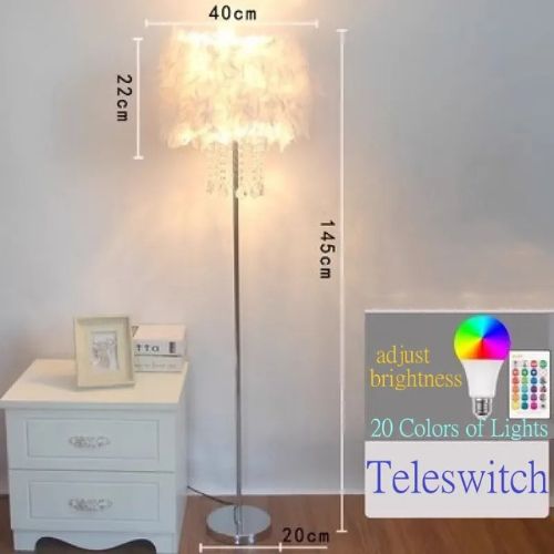 Nordic Crystal Feather Floor Lamp - Procure Décor