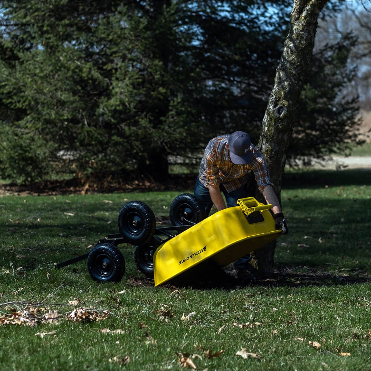 Gorilla Carts Heavy Duty Steel Yard Dump Cart Garden Wagon and 13" Tires, Yellow