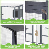 COZIWOW Outdoor Cat Catio w/ Window Access, Weatherproof Wooden Enclosure, Grey - 411769