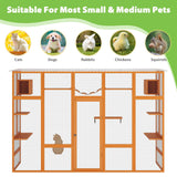 COZIWOW Outdoor Cat Catio w/ Window Access, Weatherproof Wood Enclosure, Orange - 411770