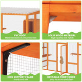 COZIWOW Outdoor Cat Catio w/ Window Access, Weatherproof Wood Enclosure, Orange - 411770