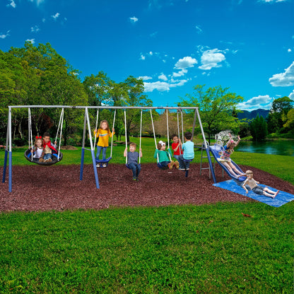 XDP Recreation Fun Always Outdoor Playground with Water Slide & Super Disc Swing - 412469