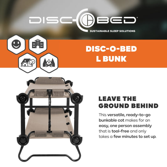 Disc-O-Bed Outdoor Convertible 2 Person Portable Camping Bunk Cots - 419678