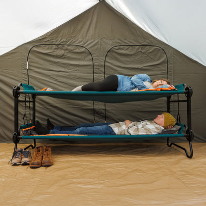 Disc-O-Bed Extra Large Outdoor Convertible 2 Person Portable Camping Cots, Green - 413480