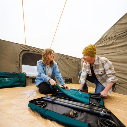 Disc-O-Bed Extra Large Outdoor Convertible 2 Person Portable Camping Cots, Green - 413480