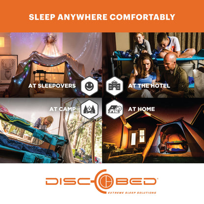 Disc-O-Bed Extra Large Outdoor Convertible 2 Person Portable Camping Cots, Black - 413481