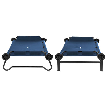 Disc-O-Bed Extra Large Outdoor Convertible 2 Person Portable Camping Cots, Navy - 413483