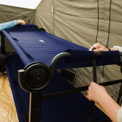 Disc-O-Bed Extra Large Outdoor Convertible 2 Person Portable Camping Cots, Navy - 413483