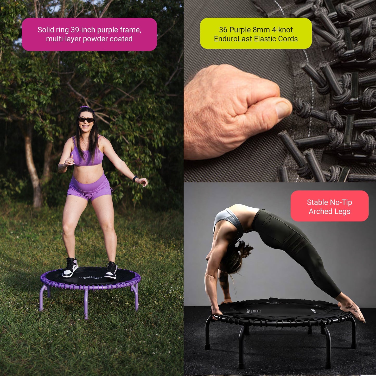 Disc-O-BedJumpSport 350 PRO Fitness Trampoline, Cardio Workout Equipment, 39 Inch, Inspire - 415470