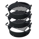 Pilot Rock 3 Pack 24” Steel Ground Fire Pit Rings & Metal Cooking Grates, Black - 415886
