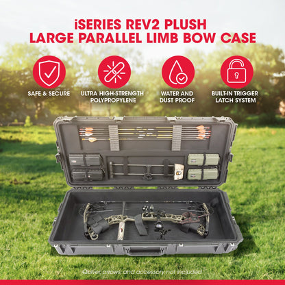 SKB Hard Large Plush Storage Case Archery Bow Parallel Limb iSeries REV2, Black - 417055