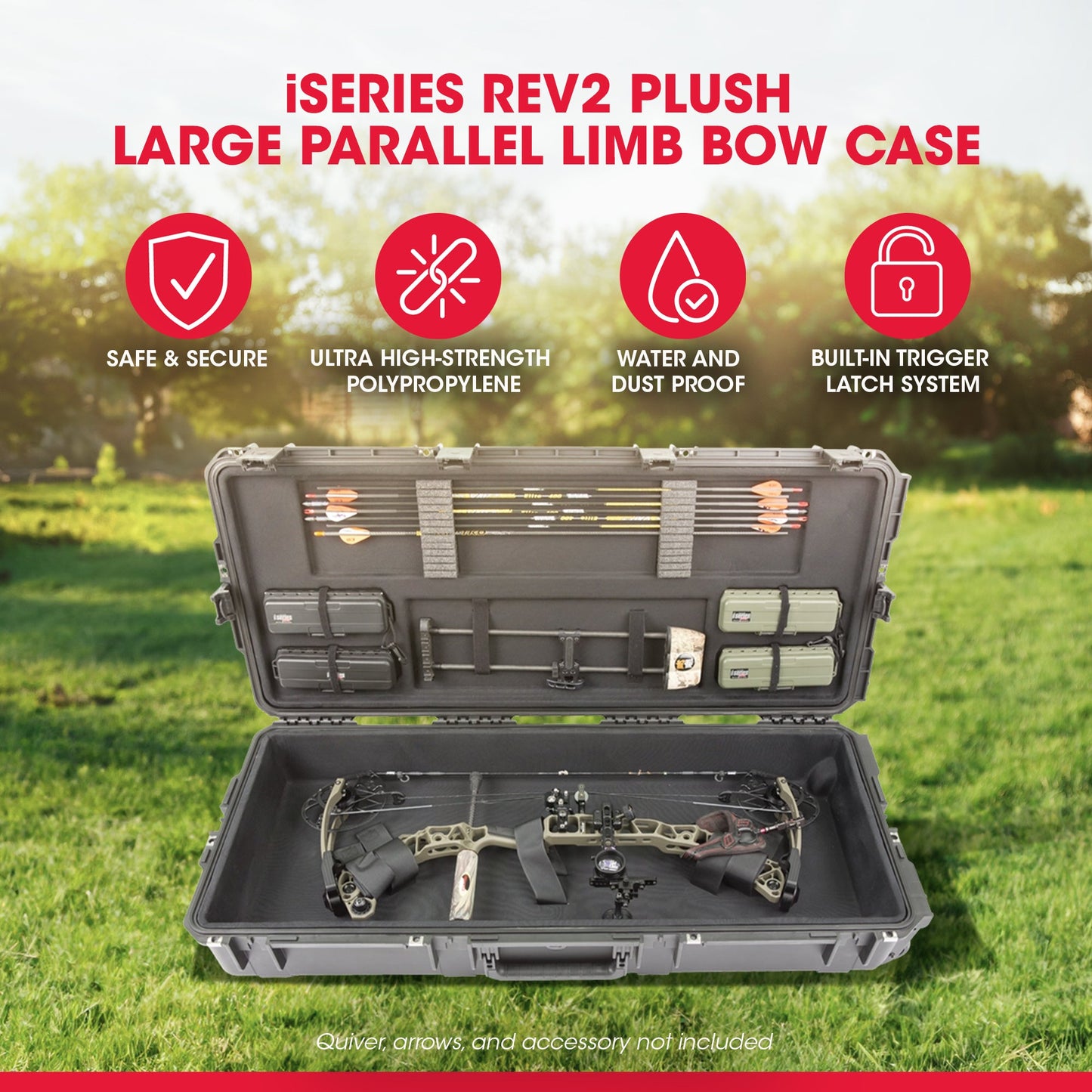 SKB Hard LG Plush Storage Case Archery Bow Parallel Limb iSeries REV2(Open Box) - 422192
