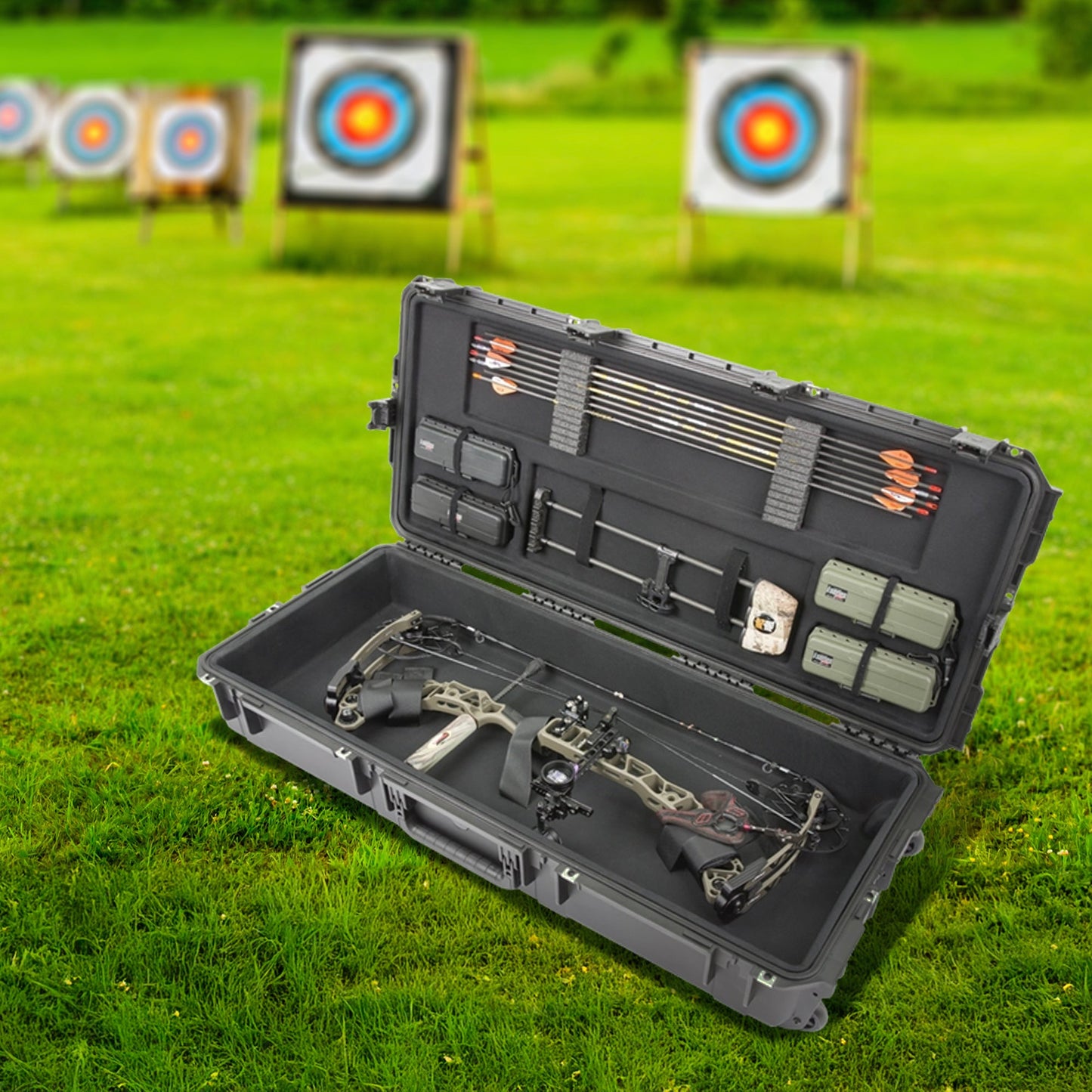 SKB Hard Large Plush Storage Case Archery Bow Parallel Limb iSeries REV2, Black - 417055
