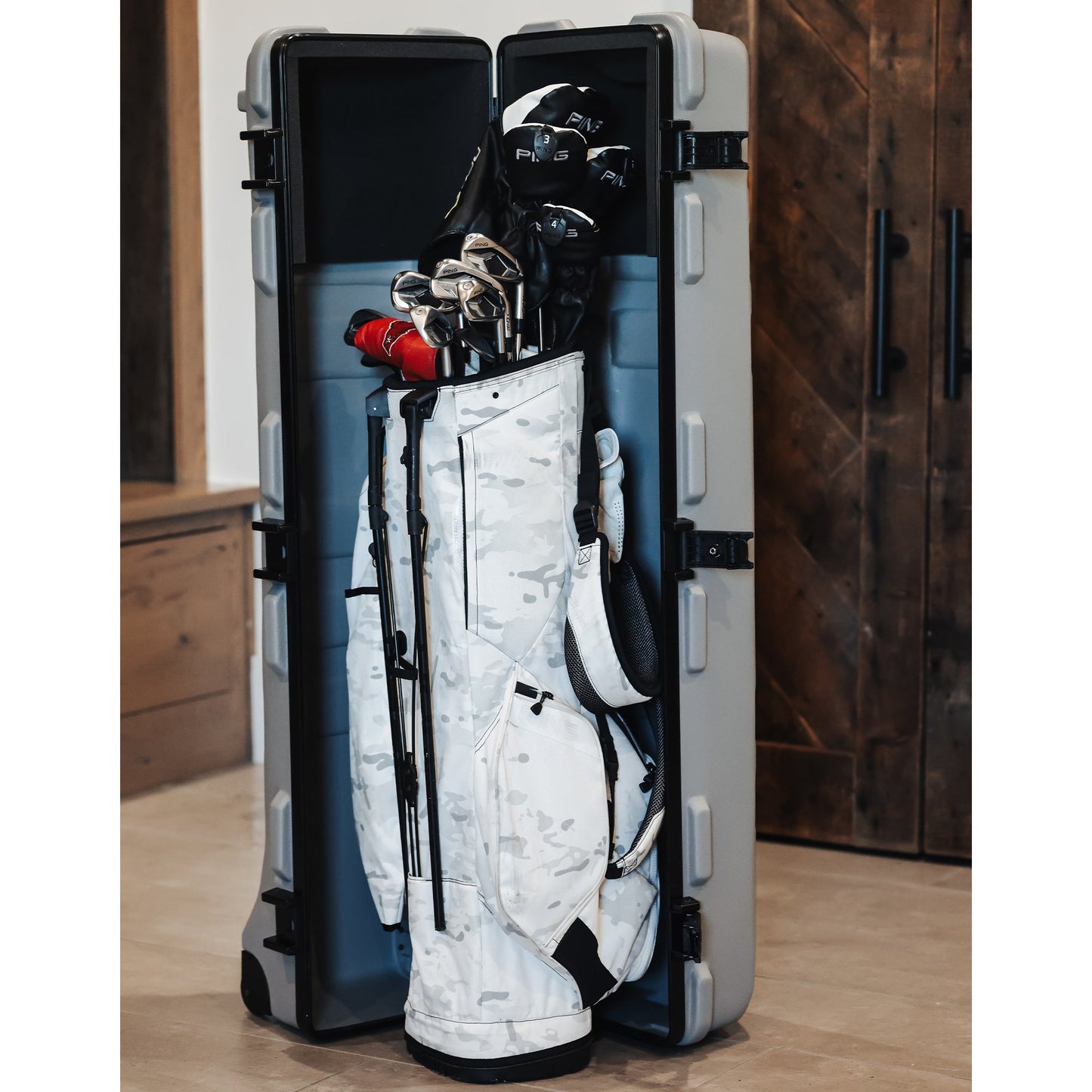 SKB Cases ATA Staff Pro XL Hard Plastic Storage Wheeled Golf Travel Case, Grey - 417058