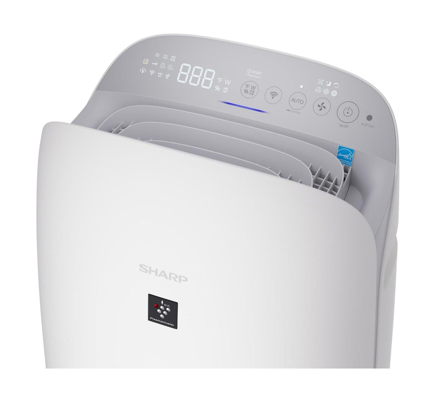 Sharp Plasmacluster Ion Air Purifier with True HEPA + Humidifier - KCP70UW-KT