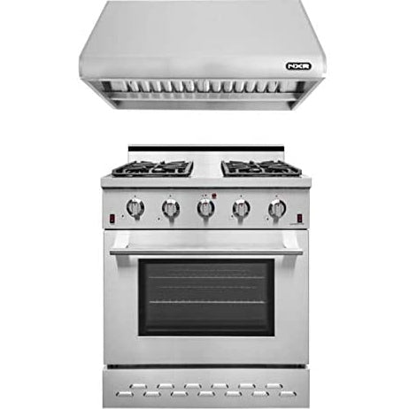 NXR 30 in. Natural Gas Range and Under Cabinet Range Hood Package, - SC3055RHBD