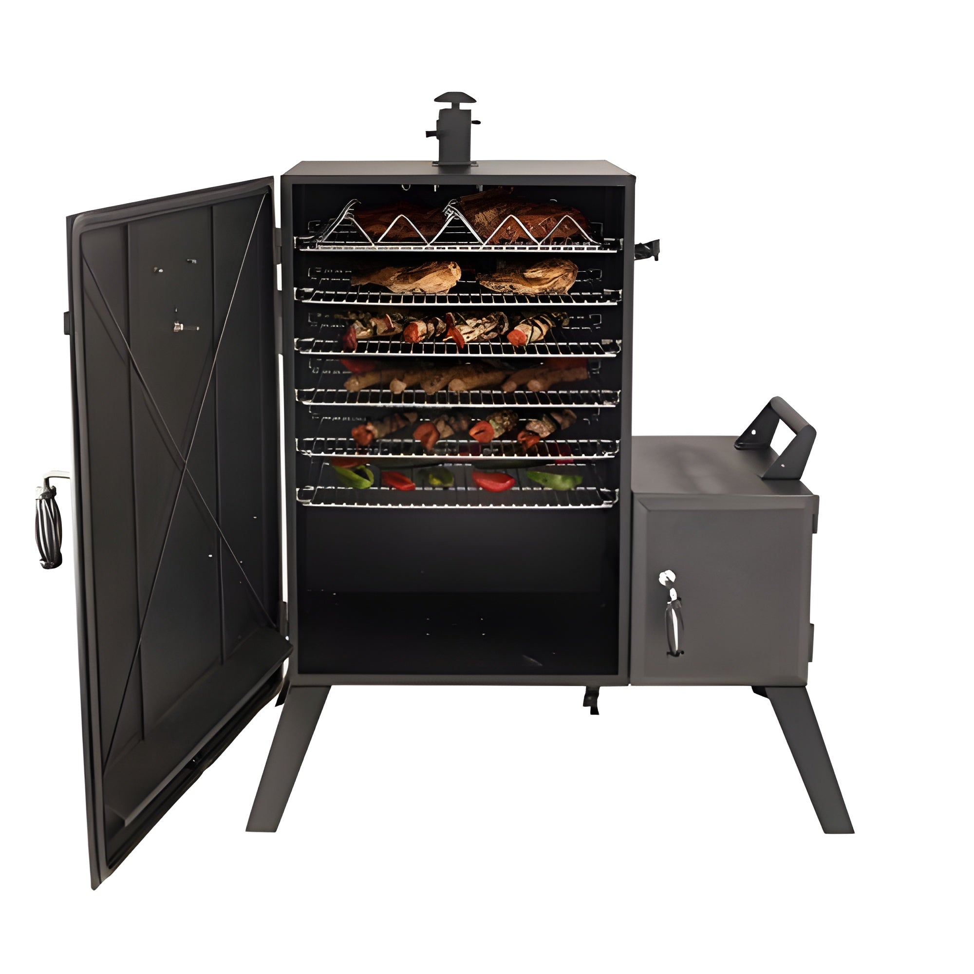 Dyna-Glo DGO1890BDC-D Wide Body Vertical Offset Charcoal Smoker,Black - B010759GGQ