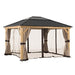 Sunjoy Universal Curtains and Mosquito Netting for 11 × 13 ft. Wood Gazebos, Khaki - B08M2K9YTN