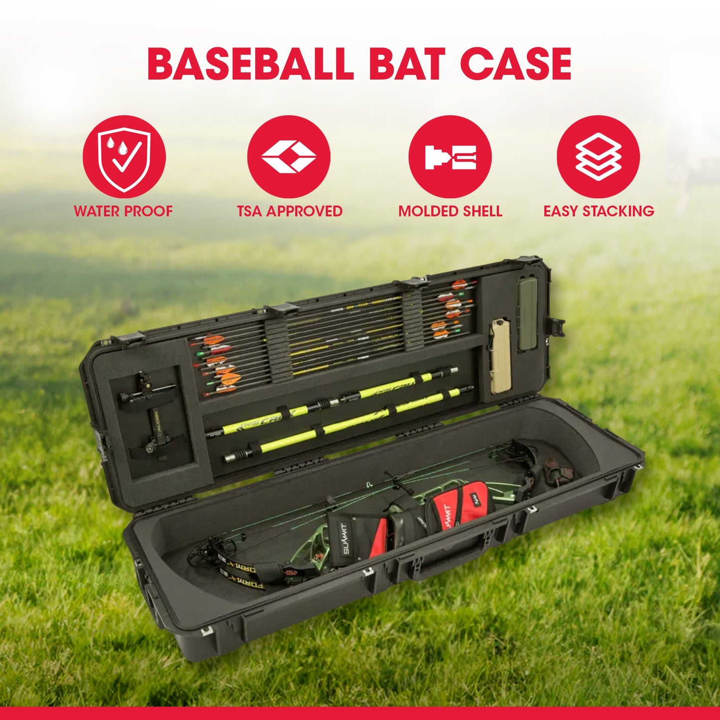 SKB iSeries Target Long Bow Case, Secure Box with Accessory Compartment, 5014-PL - 420640
