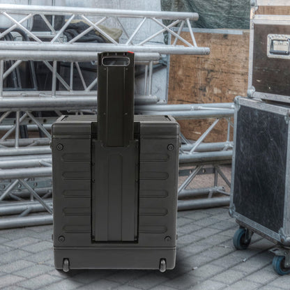 SKB 4U rSeries Rolling Rack with Integrated Back Wheels and 1-Touch Pull Handle - 420633