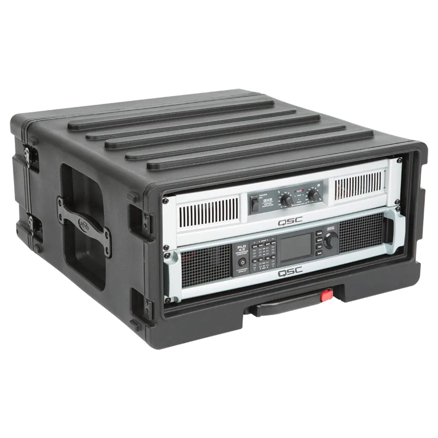 SKB 4U rSeries Rolling Rack with Integrated Back Wheels and 1-Touch Pull Handle - 420633