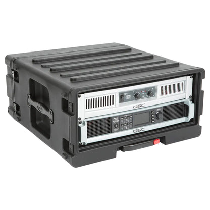 SKB 4U rSeries Rolling Rack with Integrated Back Wheels and 1-Touch Pull Handle - 420633