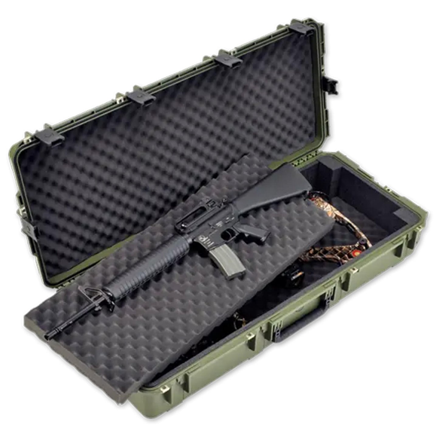 SKB Cases Waterproof Double Bow/Short Rifle Case Durable Protection, Olive Green - 420639