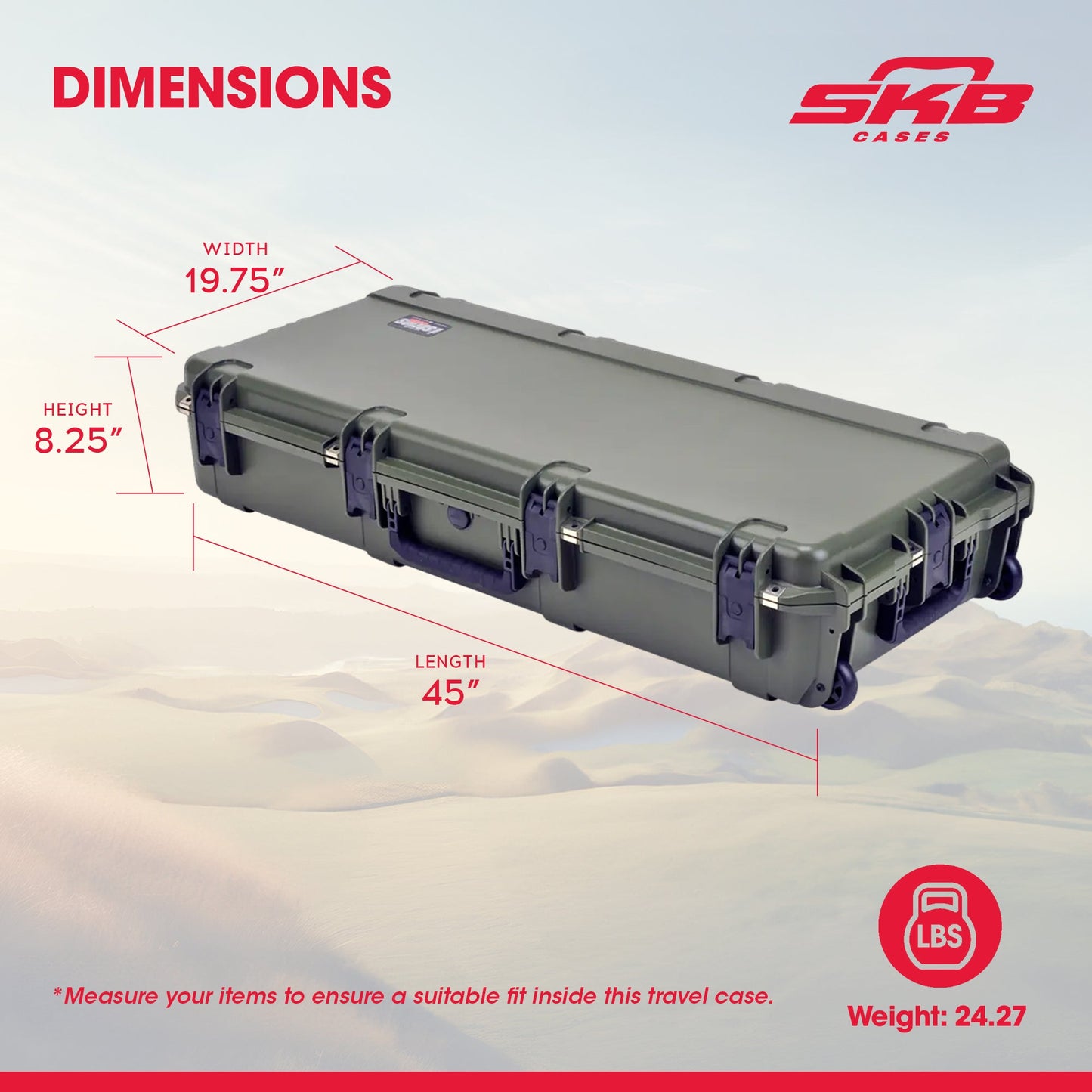 SKB Cases Waterproof Double Bow/Short Rifle Case Durable Protection, Olive Green - 420639