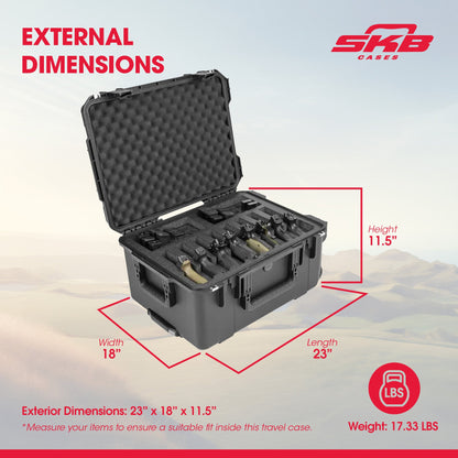 SKB Multi Hand Gun Case, 8 Gun Capacity, Custom Foam Interior, Waterproof, Black - 420646