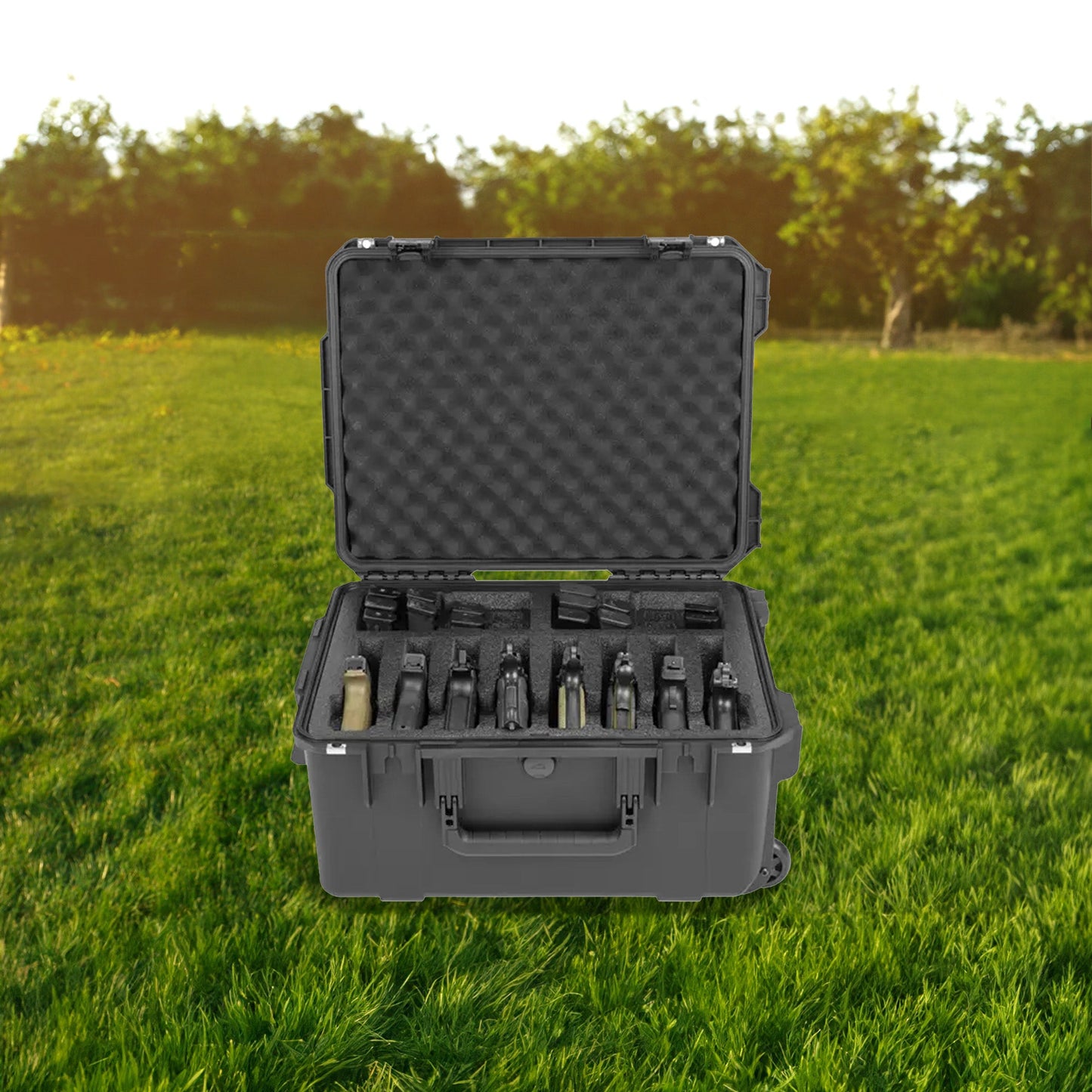 SKB Multi Hand Gun Case, 8 Gun Capacity, Custom Foam Interior, Waterproof, Black - 420646