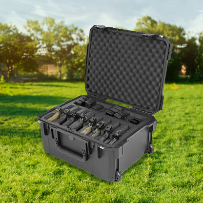 SKB Multi Hand Gun Case, 8 Gun Capacity, Custom Foam Interior, Waterproof, Black - 420646
