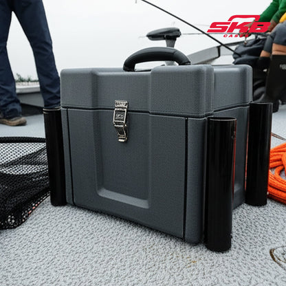 SKB Medium Tackle Box, 4 Drawers with Dividers and 2 Soft Exterior Pockets, Gray - 420647