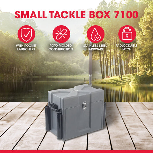 SKB Medium Tackle Box, 4 Storage Boxes with Dividers and Padlockable Latch, Gray - 420648