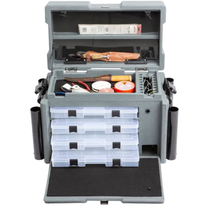 SKB Large Tackle Box, 4 Drawers with Dividers and 2 Soft Exterior Pockets, Gray - 420649