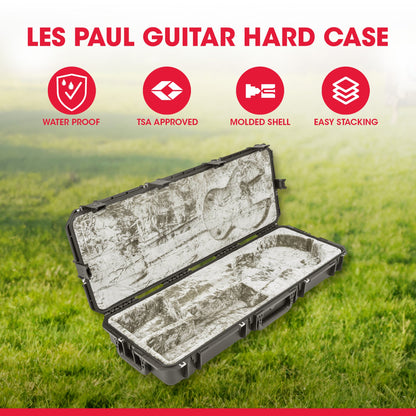 SKB iSeries Les Paul Guitar Hard Case with Plush Interior, TSA Latches & Wheels - 420922