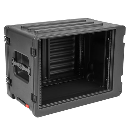SKB 8U rSeries Shallow Rolling Rack with Integrated Back Wheels and Pull Handle - 420936