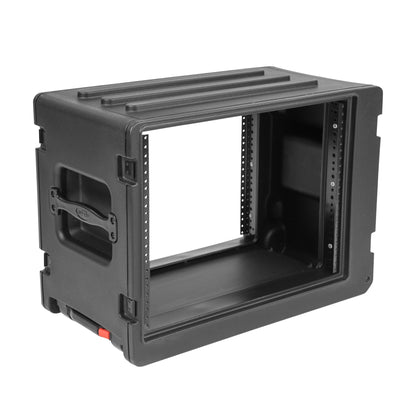 SKB 8U rSeries Shallow Rolling Rack with Integrated Back Wheels and Pull Handle - 420936