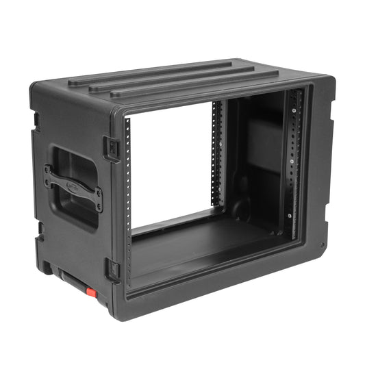 SKB 8U rSeries Shallow Rolling Rack with Integrated Back Wheels and Pull Handle - 420936