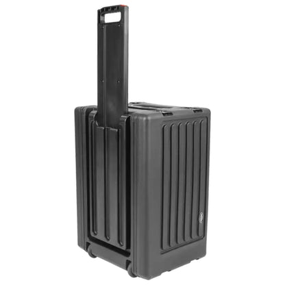 SKB 6U rSeries Shallow Rolling Rack with Integrated Back Wheels and Pull Handle - 421595