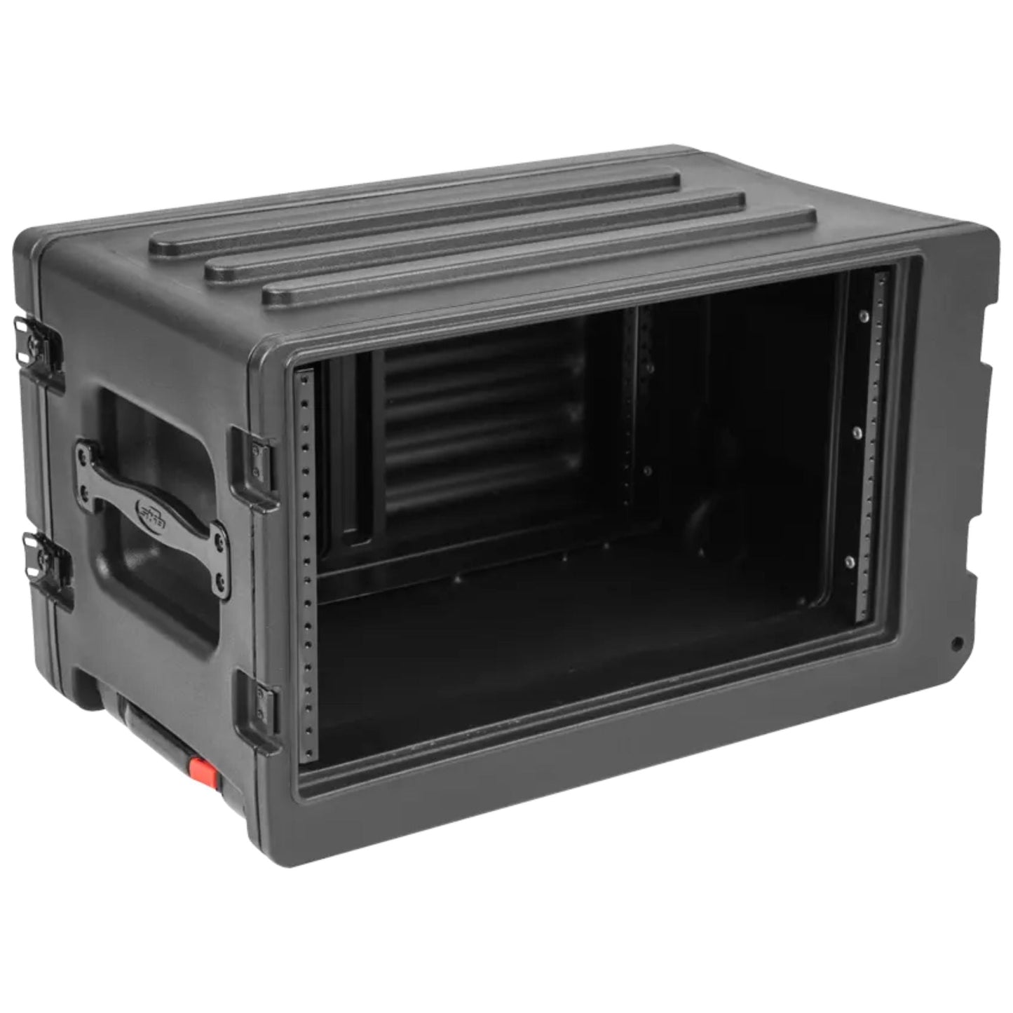 SKB 6U rSeries Shallow Rolling Rack with Integrated Back Wheels and Pull Handle - 421595