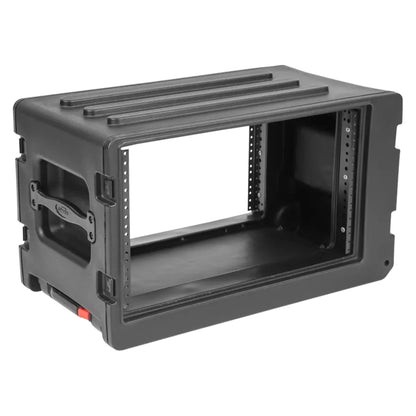 SKB 6U rSeries Shallow Rolling Rack with Integrated Back Wheels and Pull Handle - 421595