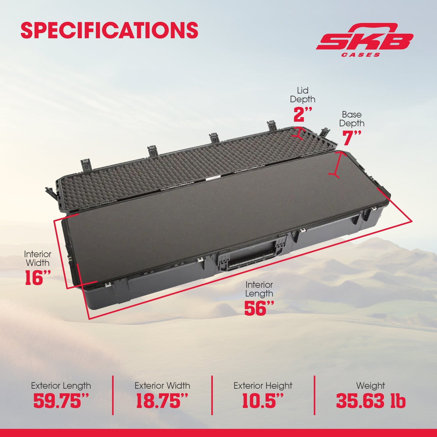 SKB iSeries 5616-9 Waterproof Utility Hard Case with Layered Foam and Wheels - 421591