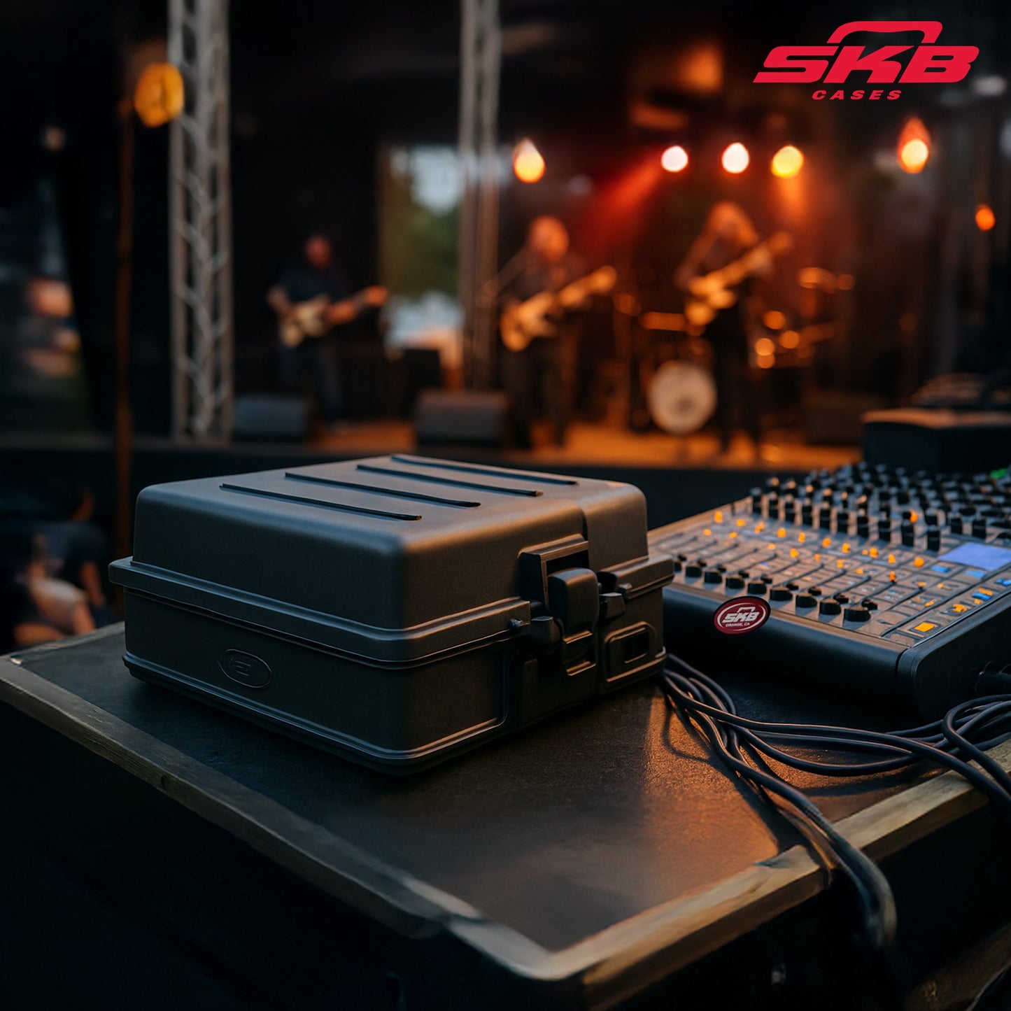 SKB Roto Rack/Mixer Top Console, 10U Slanted Rackmount with, Hard Lid and Door - 421585